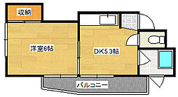 北神ビル 1DKの間取図画像
