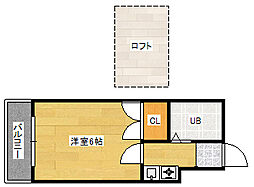 アイホーム2 1階1Kの間取り
