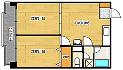 第2柴田ビル 2階2DKの間取り