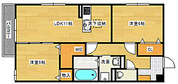 リオッサ 2階2LDKの間取り