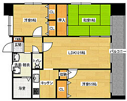 ワイビル 9階3LDKの間取り