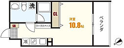 Ｒｅｓｉｄｅｎｃｅ　Ｉｃｏｎｎ　ＮＩＳＨＩＨＡＲＡ 5階ワンルームの間取り