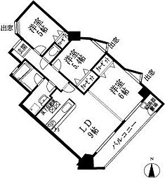 サウスウエストプラザ 2階3LDKの間取り
