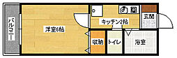 ドエルK 1Kの間取図画像