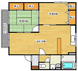 T・ビレッジB 2LDKの間取図画像