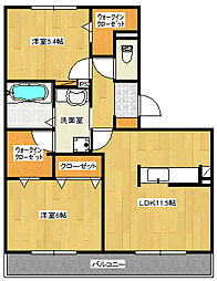 ココハウス高須壱番館 104 1階2LDKの間取り