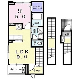 カメリア2 1LDKの間取図画像