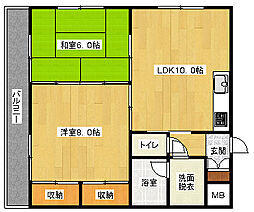 ヴェナール 2LDKの間取図画像