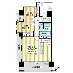 広島市西区庚午中2丁目マンション 2LDKの間取図画像