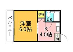 CASA120 1DKの間取図画像