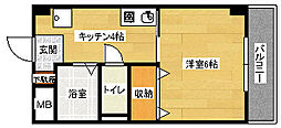 コーポエコード 1Kの間取図画像