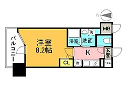 S-RESIDENCE国泰寺一丁目 1Kの間取図画像
