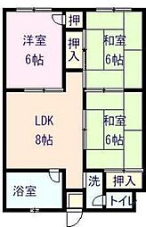 守乃屋第3ビル 3LDKの間取図画像