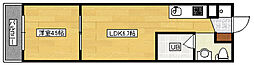 グラバーヒル尾長東 ワンルームの間取図画像