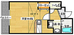 金屋町グランデ ワンルームの間取図画像