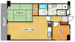 シャンボール国泰寺 1SLDKの間取図画像
