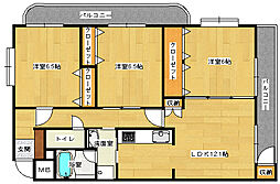 ヴィラヨシミ 3LDKの間取図画像