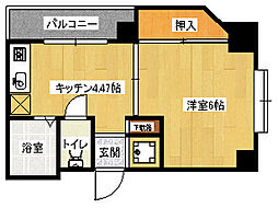 檜垣ビル 1Kの間取図画像