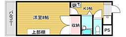 K&KビルドB 1Kの間取図画像