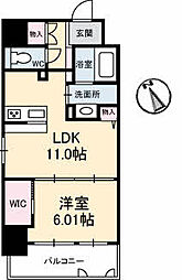 VILLASION大手町 1LDKの間取図画像