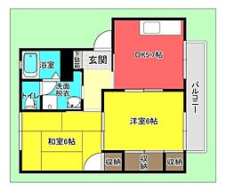 ベルメゾンイシダ 2DKの間取図画像