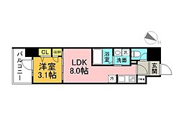S-RESIDENCE東千田公園alesia 1LDKの間取図画像