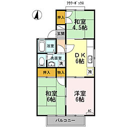 セジュール田中 3DKの間取図画像