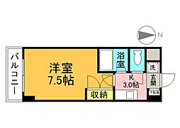 ヴィラ大芝 1Kの間取図画像