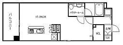 ライフメント平和大通り ワンルームの間取図画像
