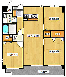 エルカーサニッシャラ 3LDKの間取図画像