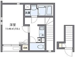 セゾンコーボー 1Kの間取図画像