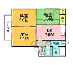 ピュアタウン 2LDKの間取図画像