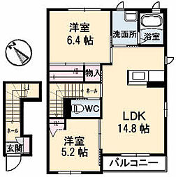 ラ・エスペランサ 2LDKの間取図画像