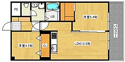 第2田寅ビル 2LDKの間取図画像