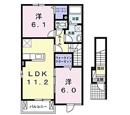 カルムトロワケイ2 2LDKの間取図画像
