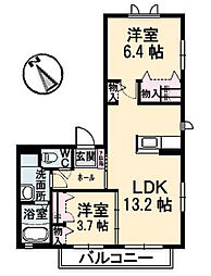 ボナールニイミ 2LDKの間取図画像