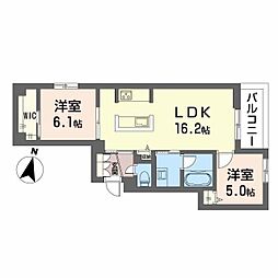 プライムフェルトII 2LDKの間取図画像