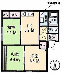 エイティー隅本D 3DKの間取図画像