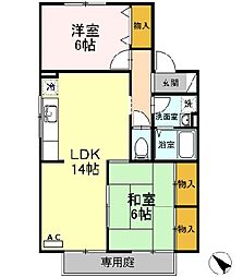サニーハイツ橋本A 2LDKの間取図画像
