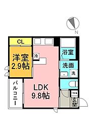 レガレスト舟入南 1LDKの間取図画像