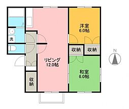パークサイド旭 2LDKの間取図画像