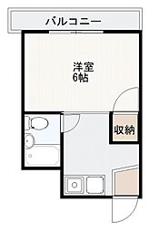 曙ビルA 1Kの間取図画像