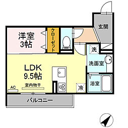 アネックス伍番館 1LDKの間取図画像