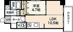 ASTER中広 1LDKの間取図画像