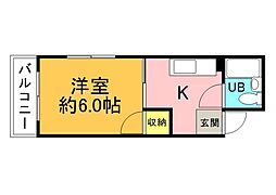 UltimateOneビル鶴見 1Kの間取図画像
