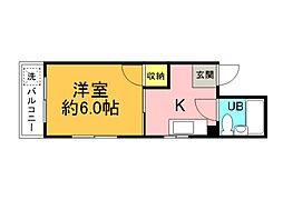 UltimateOneビル鶴見 1Kの間取図画像