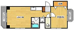 福地産業加古町ビル 1LDKの間取図画像