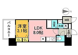 S-RESIDENCE国泰寺一丁目 1LDKの間取図画像