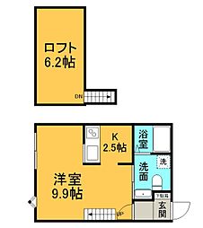 アメニティ江波 1LDKの間取図画像