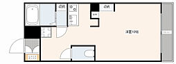 鷹ノ橋マンション ワンルームの間取図画像